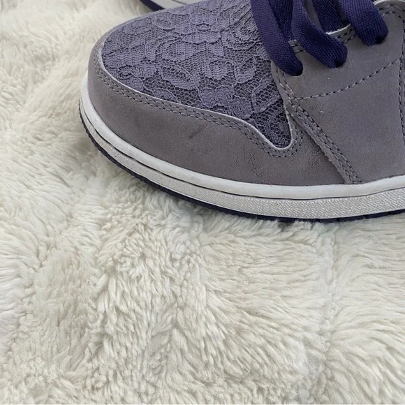 Air Jordan 1 Retro (GS) ‘Daybreak’ Nike Purple Lace Suede High-Top Sneakers 7Y - Picture 6 of 15